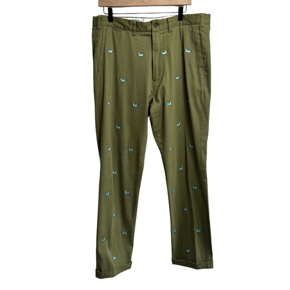 Castaway Nantucket Island Mens Size 35 Pants Chinos Mallard Duck Cotton Trousers - Picture 1 of 7
